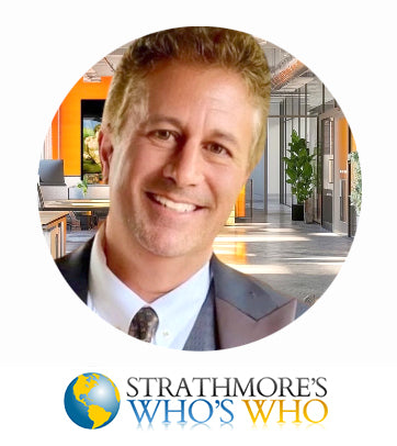 Circular profile picture of a man with 'Strathmore's Who's Who' logo below.