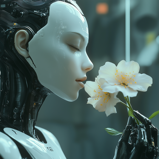 Young male working at computer in home office, focused and empowered by AI marketing tools.